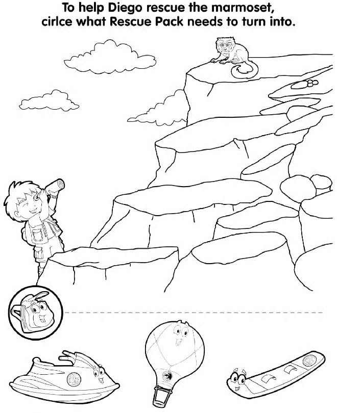 Plansa de colorat cu Diego 16 8